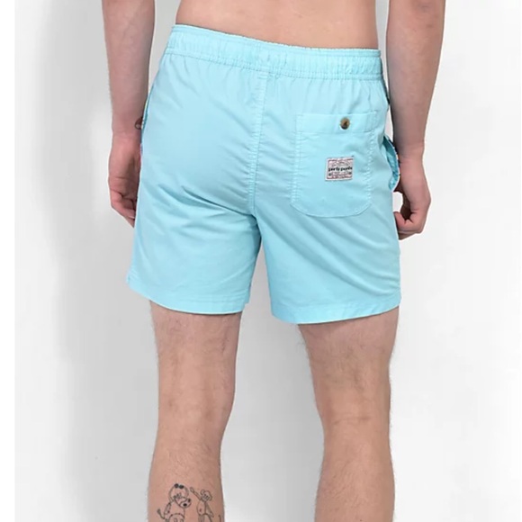 MENS PARTY PANTS PIXEL PARADISE BLUE SWIM SHORTS SIZE SMALL - Picture 3 of 9